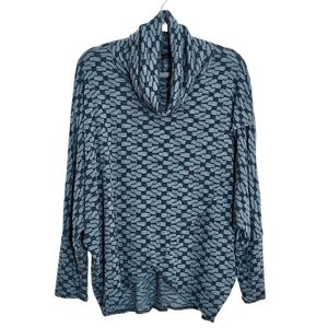 Nally & Millie Teal Green Cowl Neck Layered Look Pullover One Size NWT